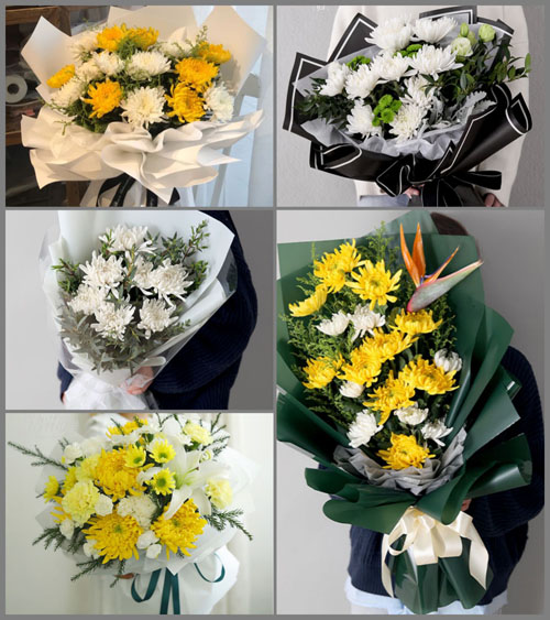 山东莱芜莱城区茶业口镇南嵬石村白事花束代送